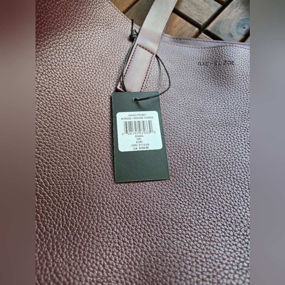 Rachel Zoe Burgundy Pebbled Leather Computer Tote – NWT - Picture 4 of 9
